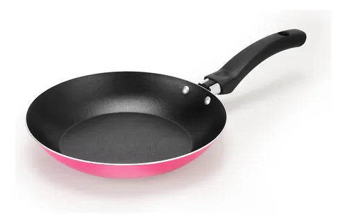 Conjunto De Frigideiras Antiaderente 3 Peças Nacional Cor Rosa