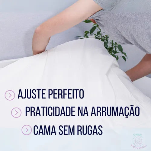 Jogo De Lençol Queen 03 Pçs Micropercal 400 Fios Extra Macio