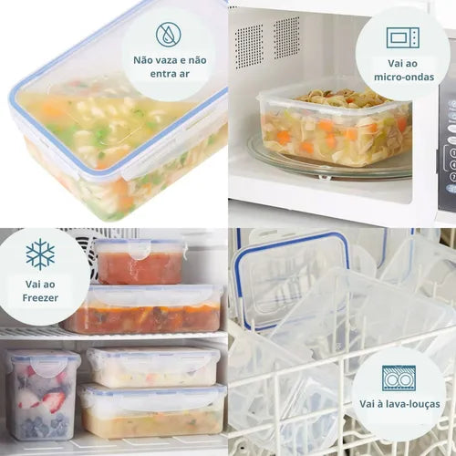 Pote Hermético Tampa Travas C Grade Removível Lock&lock 3,9l Cor Transparente