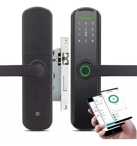 Fechadura Eletronica Digital Com Biometria App A5 Tuya Wi-fi