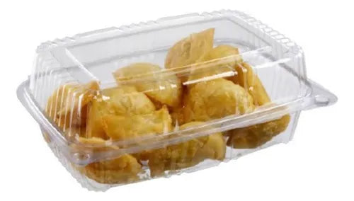 50 Unid Embalagem Retangular P/ Salgados Lanches Doces Pães