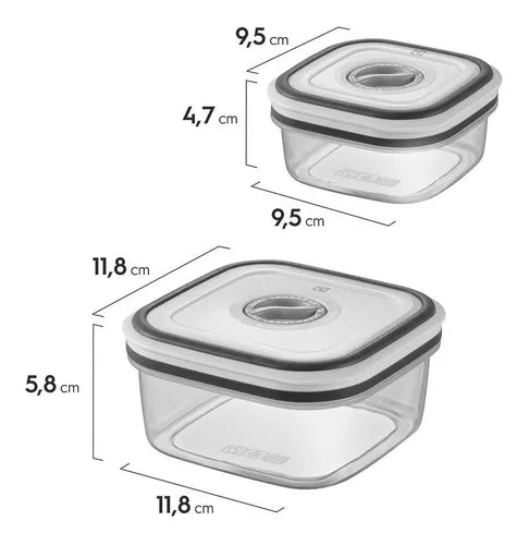 Kit Potes Plásticos Transparente com Tampa Branca 8 Unidades Electrolux
