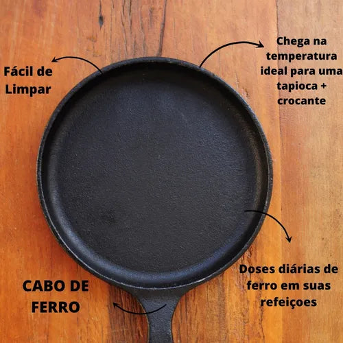 Chapa Tapioqueira Ferro Fundido 20 Cm Santana Cor Preto