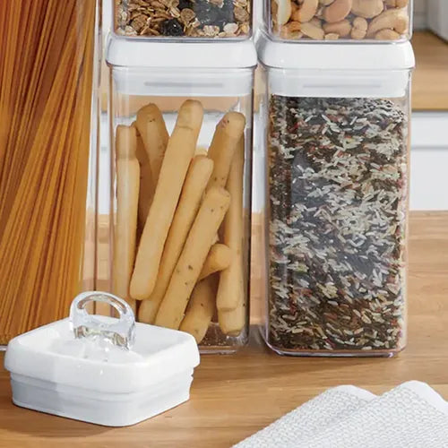 Kit 2 Potes Mantimento Cozinha 1,7l Hermetic C/ Tampa Trava Cor Transparente