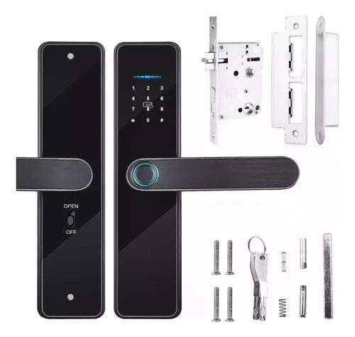 Fechadura Digital Biométrica C/ App Cartão E Wifi Com Senha