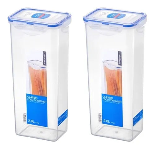 Kit 2 Porta Espaguete Macarrão Hermético Lock&lock 2 Litros