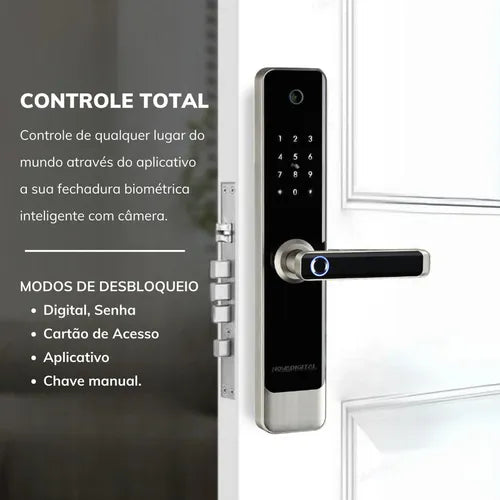 Fechadura Inteligente Com Camera Wi-fi Biometria Senha