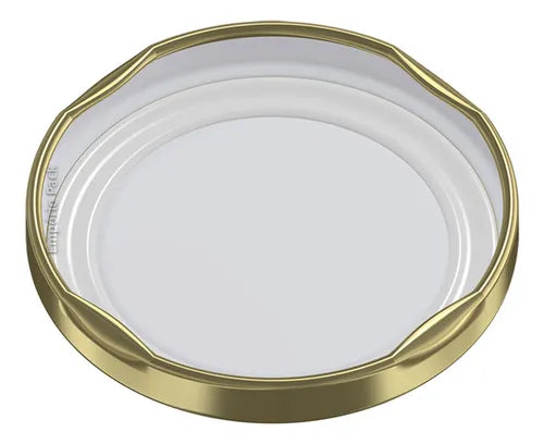 Potes De Vidro 240ml Com Tampa Metálica 65mm - Kit 24und Cor Dourado-escuro