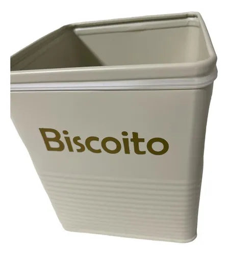 Pote De Lata Hermético Biscoitos Vintage 1 Litro