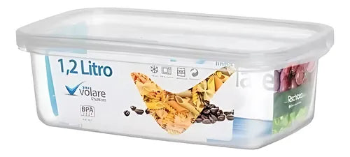 4 Potes Volare Transparente Rischioto 1,2 L E 3,0 L Pote Plástico Com Tampa Marmita Descartável Jogo De Potes