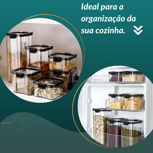 Kit Pote Hermetico Acrilico Potes Herméticos De Acrílico