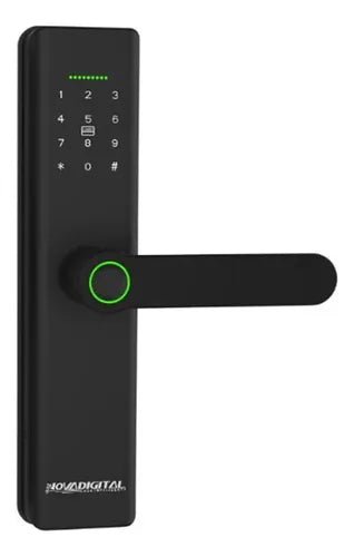 Fechadura Eletrônica Inteligente Wifi Novadigital Slim SL-SLIM Abertura Biometria Cartão Tag SenhaApp Compatível Tuya Smart Life Preta