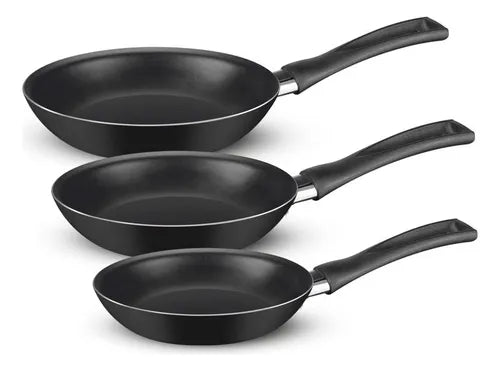 Kit De Frigideiras Antiaderentes Rochedo Basic Com 3 Peças