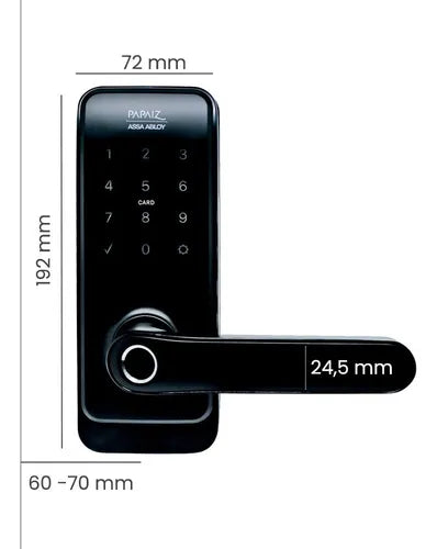Fechadura Digital Papaiz SL205 Combo Hub Wifi Biometria Aplicativo Alexa