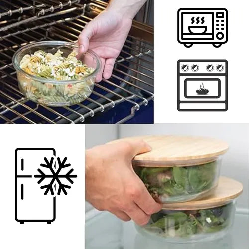 Jogo De Potes Resistente Para Alimentos Forno Freezer