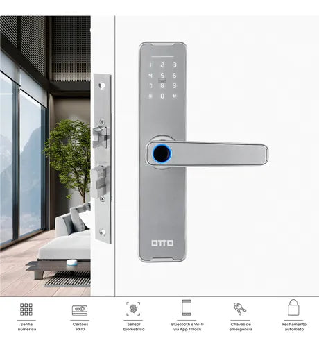 Fechadura Eletronica Otto Tt01 Ttlock Digital Airbnb Silver