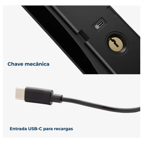 Fechadura Digital De Embutir Wi-fi Ip55 De6100i Samba Preto Cor Preta