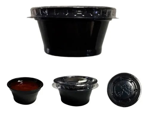 Pote Preto Para Molho 30ml C/tampa Amg A-695 700 Unid
