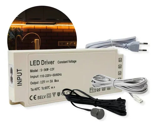 Sensor Movimento Para Fita Led Abre Fecha Porta + Fonte 12v
