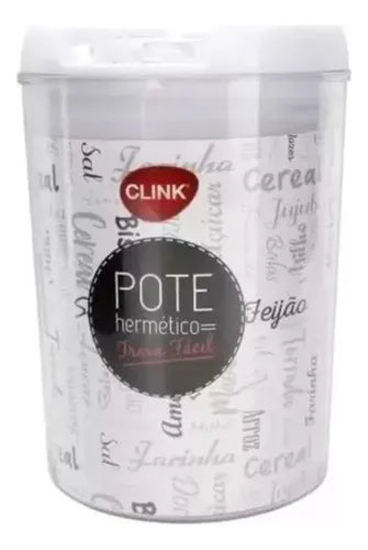 Pote Hermético Redondo Com Tampa Trava Fácil Plástico 800ml