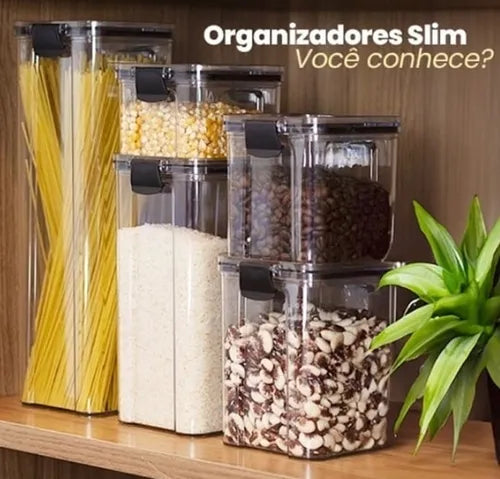 Conjunto 3 Potes Hermético 2,15 L Porta Mantimento Arroz