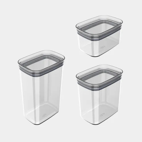 Kit 3 Potes Organizadores Herméticos Empilháveis Mantimentos