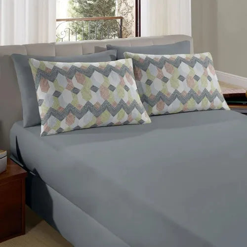Jogo De Cama Lençol Casal Super King 3 Peças Malha 2,03x1,93 Cor Diversos Desenho Do Tecido Estampado