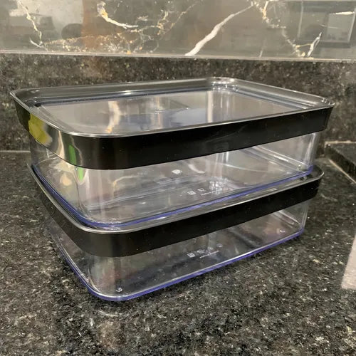 Kit De 02 Porta Frios Alimentos Transparente Hermético