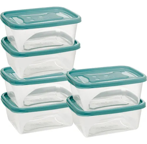 6 Potes Comida Retangular 750ml Potinho Marmita Geladeira