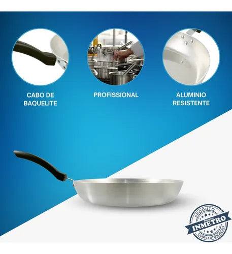 Kit 3 Frigideira Grande Restaurante Profissional Cozinha Industrial 26/28/30