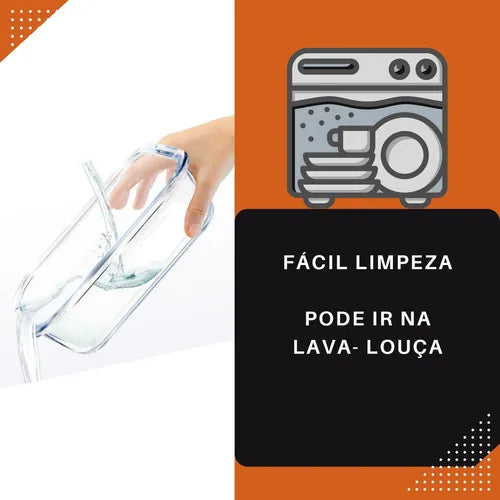Conjunto De 2 Potes De Vidro De Marmita Hermético 1 Litro