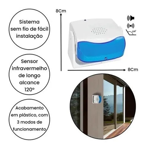 Sensor De Presença Campainha Digital Anunciador S/fio Bm-606