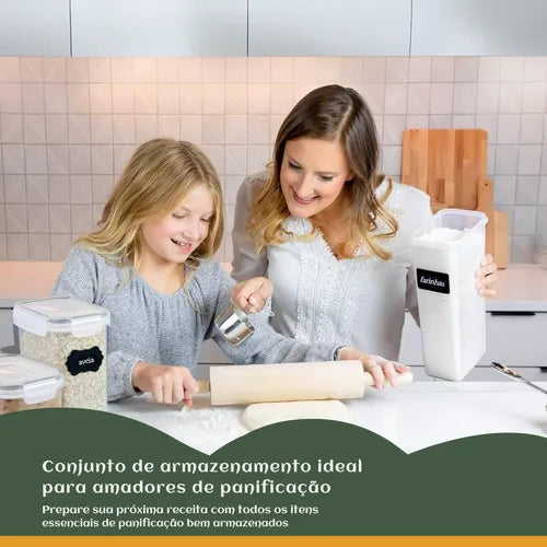 Cadencia Kit 15 Potes Herméticos Mantimentos Quadrado Cozinha Tampa Trava Recipientes De Organização Luvinco