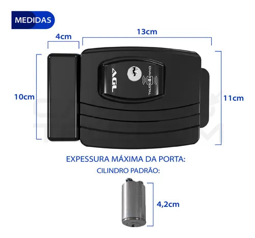 Fechadura Eletronica Agl Ultra Card Preta + 10 Tag Extras