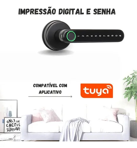Fechadura Digital Eletronica Biometrica Touch App Tuya + Nf