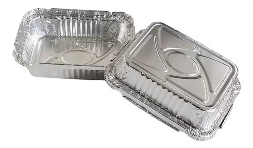 Marmitex Aluminio Retangular 220ml Marmitinha C/100 Unidades Cor Alumínio
