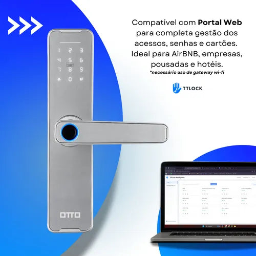 Fechadura Eletronica Otto Tt01 Ttlock Digital Airbnb Silver