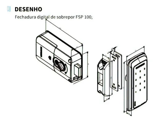 Fechadura Digital De Sobrepor Fsp100 - Soprano
