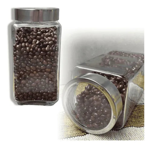 4 Potes Vidro 0,7l Porta Mantimento 700ml Tampa Rosca Inox