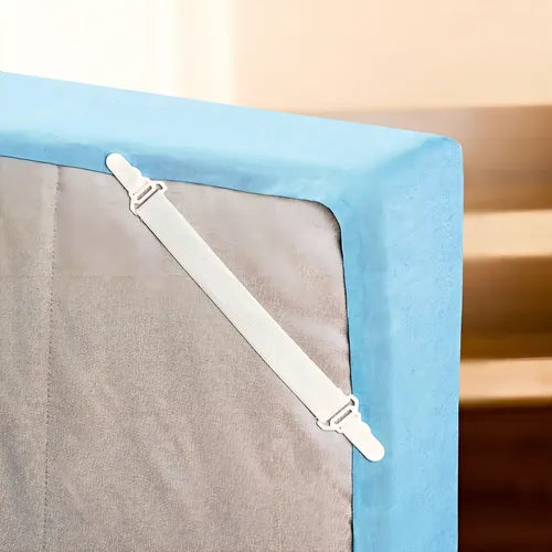 Kit 8 Prendedores Elástico P/lençol Segura Prende Presilha Desenho Do Tecido Branco