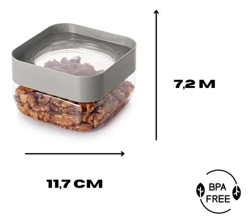 Kit 3 Potes Empilháveis P/ Armazenamento Porta Alimentos