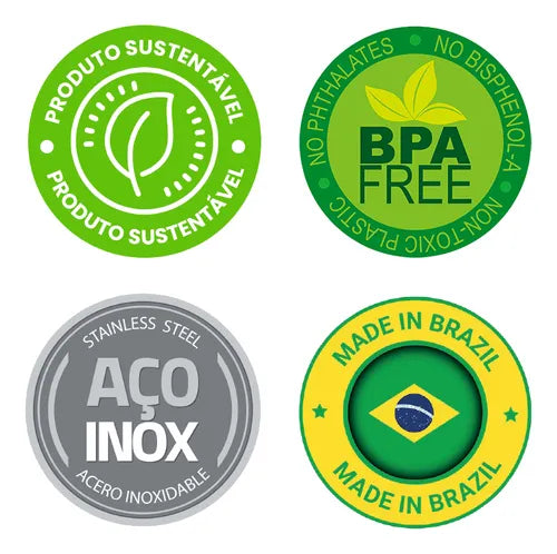 Marmita Termoprática Revestida Em Aço Inox 4 Unidades E 1 Di Cor Preto