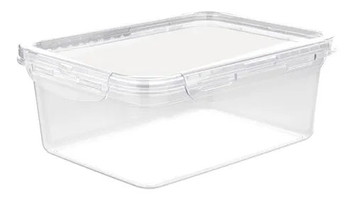 Kit 3 Potes Retangulares 1,4l Freezer Microondas Marmita Cor Transparente - 1,4l