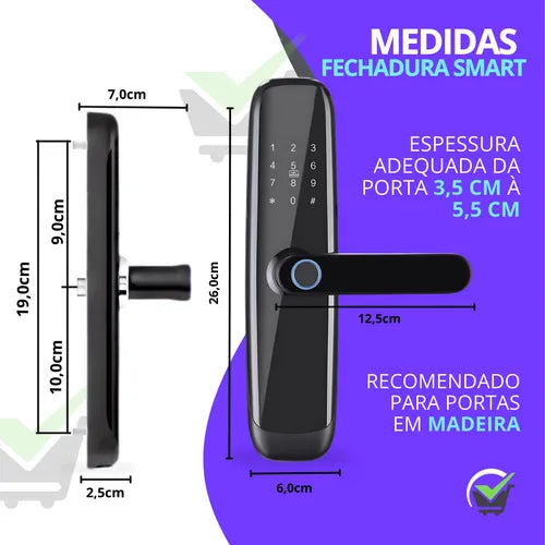 Fechadura Eletrônica Inteligente Digital De Embutir Wifi App