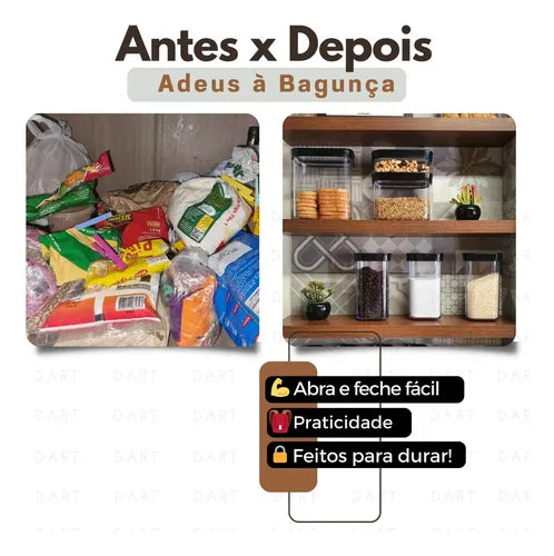 Kit 3 Potes Herméticos Temperos Maior 350ml Chimichurri