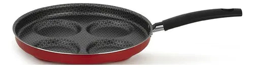 Kit Frigideira 4 Ovos Antiaderente Alumínio Multiflon Gourmet com Espátula