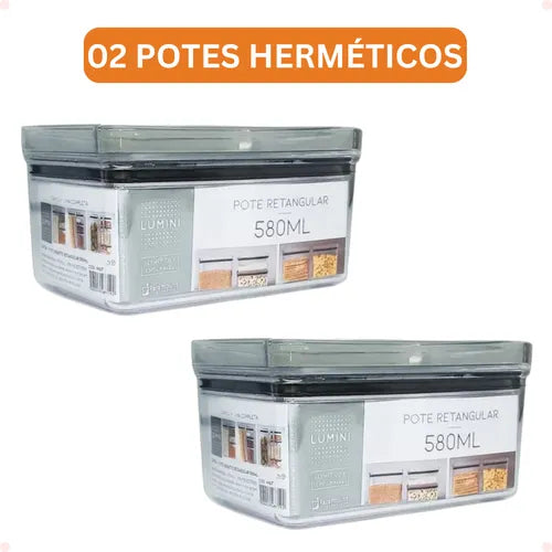 Jogo 2 Potes Hermético Lumini 580ml - Paramount