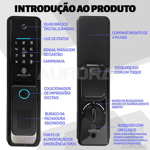 Fechadura Eletrônica Digital Biométrica Tuya Smart Life Wifi