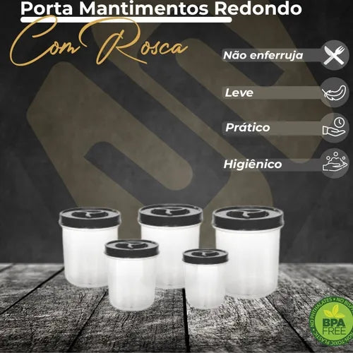 Pote para alimentos hermético Ercaplast Conjunto Mantimentos 13L ônix - kit com 5 unidades