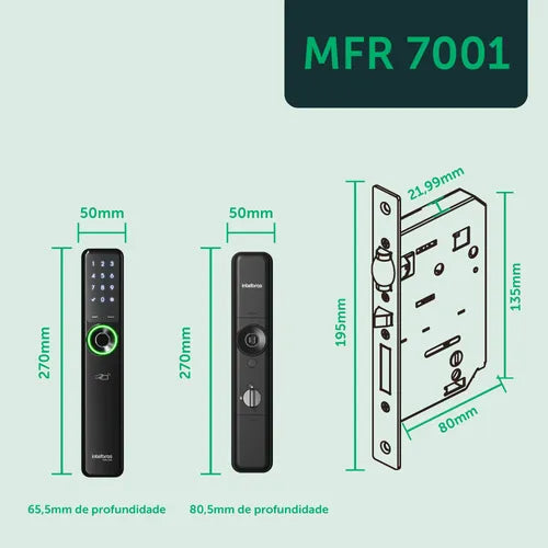 Fechadura Eletronica Intelbras Mfr7001 Preta Rolete Digital